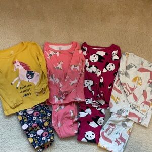Carter's Yellow and Pink Pajama Sets Whimsical Sleepwear